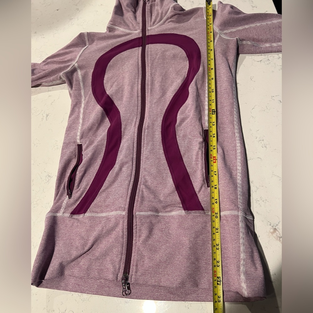 Lululemon Stride Jacket Purple Dewberry Microstripe Womens Zip Up Sweater Sz 6 - Picture 12 of 15